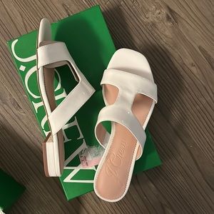 J.Crew Hazel Cut Out Sandals in Patent Leather